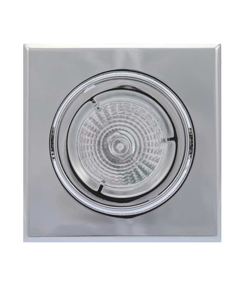 Recessed square ring 9.4cm tilting aluminum chrome finish GX5.3