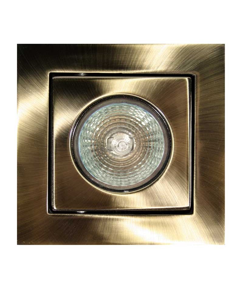 Recessed square ring 10cm tilting aluminum gold finish GX5.3