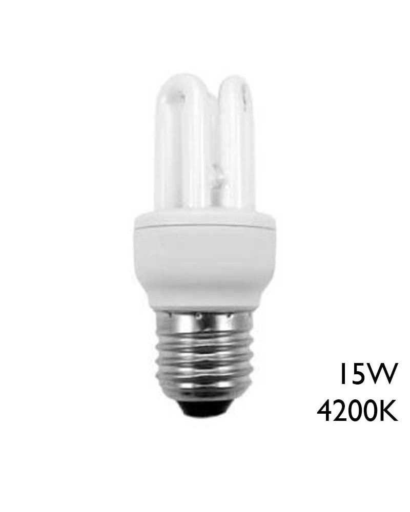 Lámpara ahorro Mini 4 tubos 15W ECSAVER 230V 4200K E27