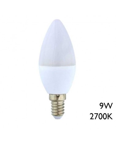 Bombilla de ahorro de vela de 9W ECSAVER E14 Luz cálida 2700K