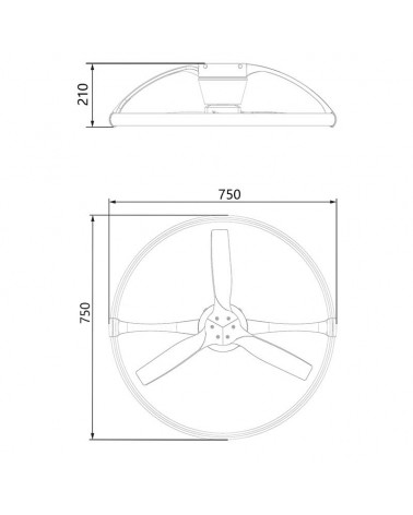 Smart white ceiling fan 30W Ø75cm DC LED motor 55W DIMMABLE Bluetooth remote control included and app