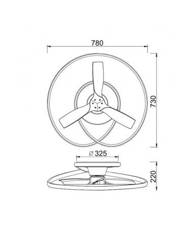 Ventilador plafón para techo blanco y madera 30W 78x73cm motor DC luz LED 60W control remoto REGULABLE temperatura luz