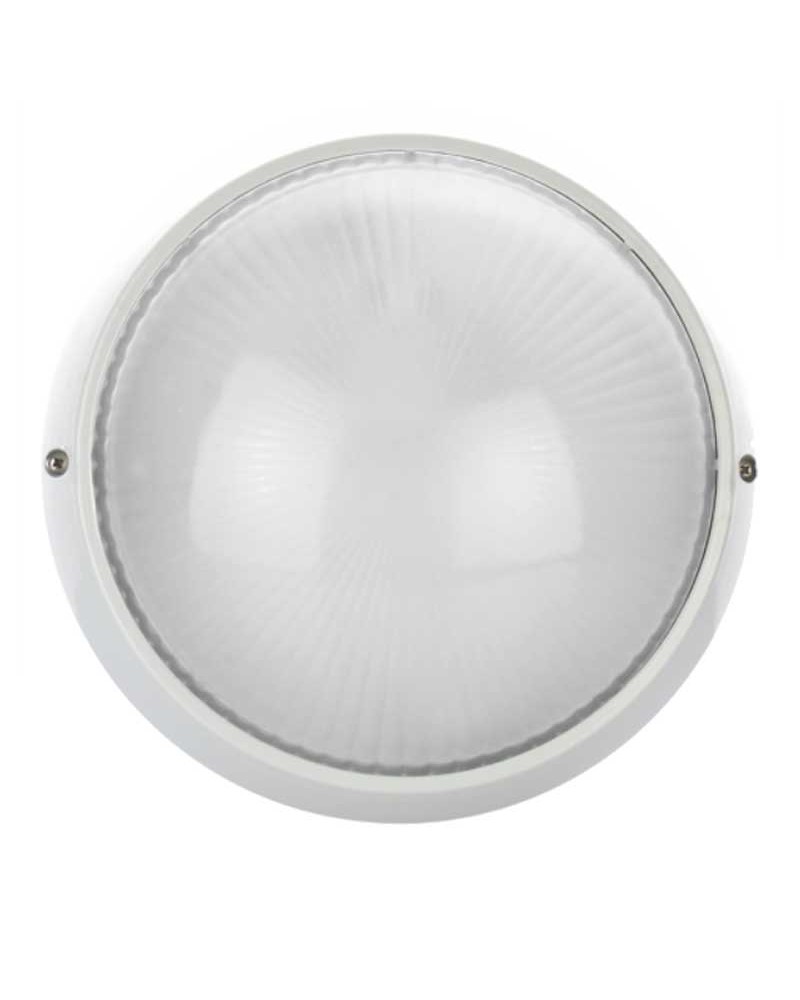 Round outdoor wall light 25.8cm in white finish aluminum E27 IP54