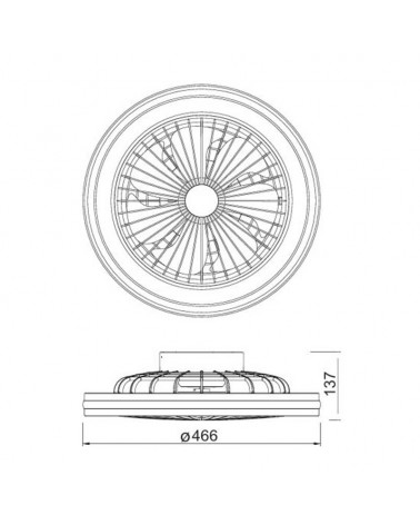 Ventilador inteligente de techo blanco 20W Ø46,6cm motor DC LED 40W REGULABLE CCT y RGB control remoto