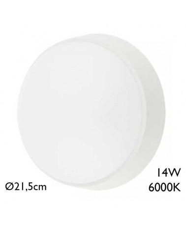 Round outdoor wall light 21.5cm diameter LED 14W 6000K IP54
