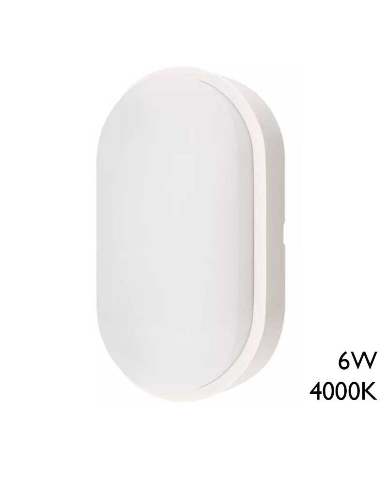 Aplique pared de exterior ovalado 16,9cm de alto LED 6W 4000K IP54