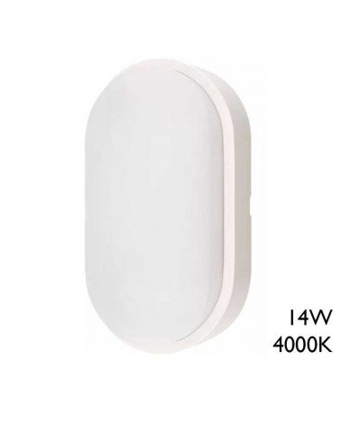 Aplique pared de exterior ovalado 21,2cm de alto LED 14W 4000K IP54