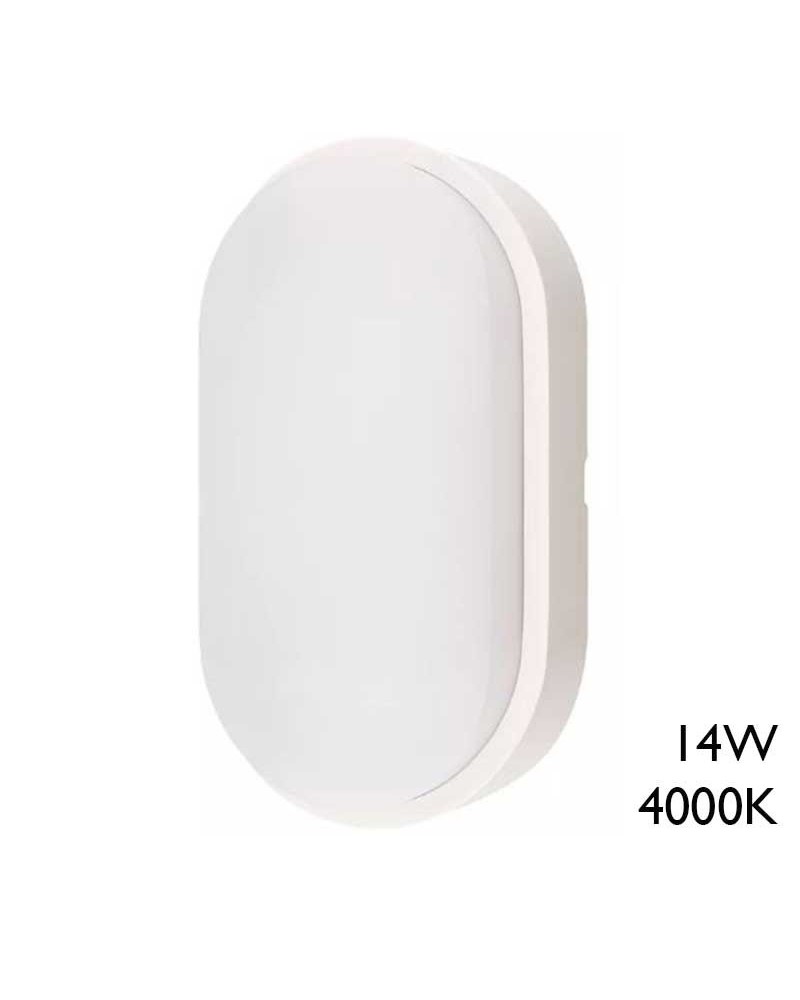 Aplique pared de exterior ovalado 21,2cm de alto LED 14W 4000K IP54