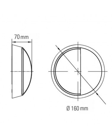 Round outdoor wall light 16cm diameter LED 6W 4000K IP54