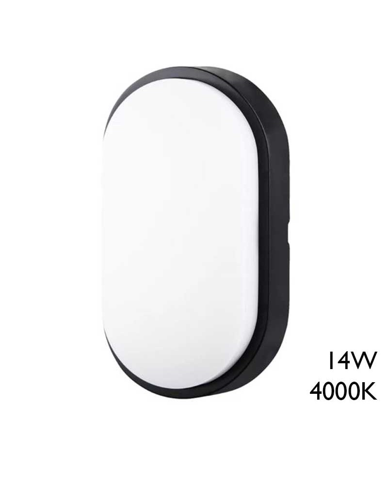 Oval outdoor wall light 21.2cm high LED 14W 4000K IP54