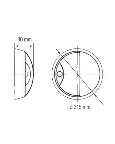 Round outdoor wall light 21.5cm diameter LED 14W 4000K IP54 with presence sensor