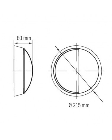 Round white outdoor wall light 21.5cm diameter LED 14W 4000K IP54