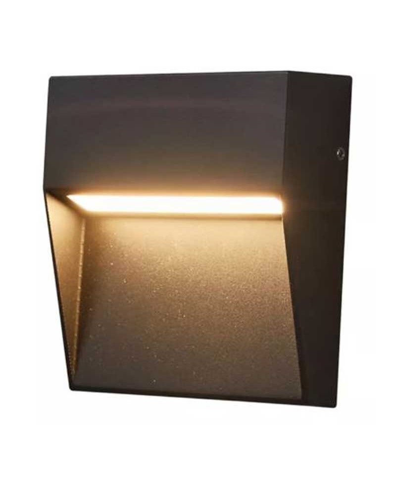 Square LED outdoor wall light 11cm in black finish aluminum 3W 4000K IP65