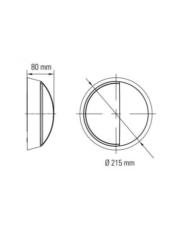 Aplique pared de exterior redondo negro 21,5cm de diámetro LED 14W 3000K/4000K/6000K IP65