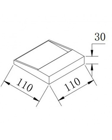 Aplique pared de exterior cuadrado LED 11cm de aluminio acabado negro 3W 4000K IP65