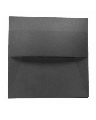 Square LED outdoor wall light 18cm in black finish aluminum 9.5W 4000K IP65