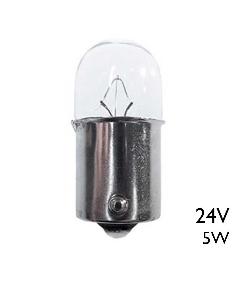 Bombilla esférica mini 18x37mm 5W 24V BA15S 210mA