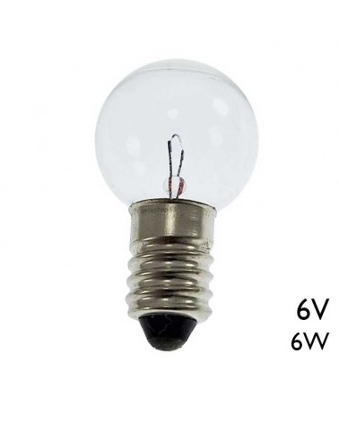 Mini spherical bulb 15x29mm 6W 6V E10 1000mA