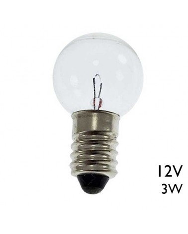 Mini spherical bulb 11x24mm 3W 12V E10 250mA