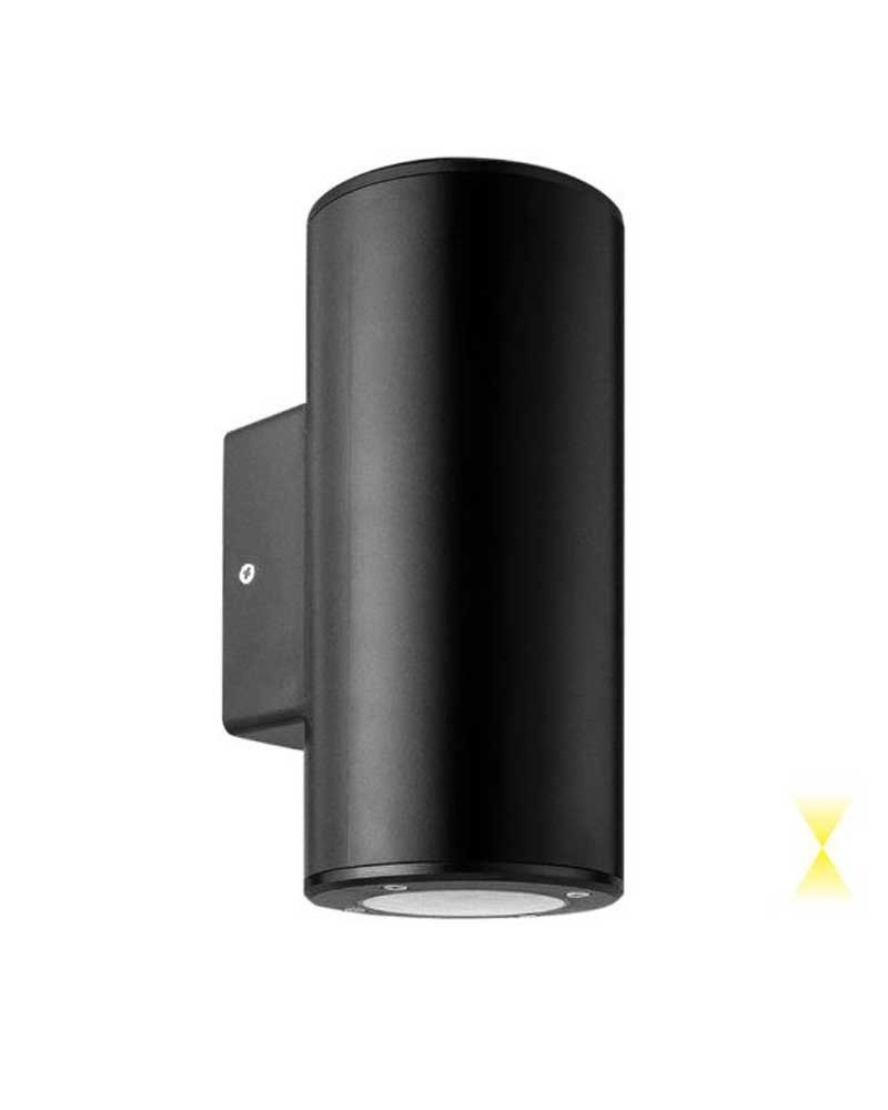 Outdoor wall light 18.6cm high black 2xG10 light above and below IP65