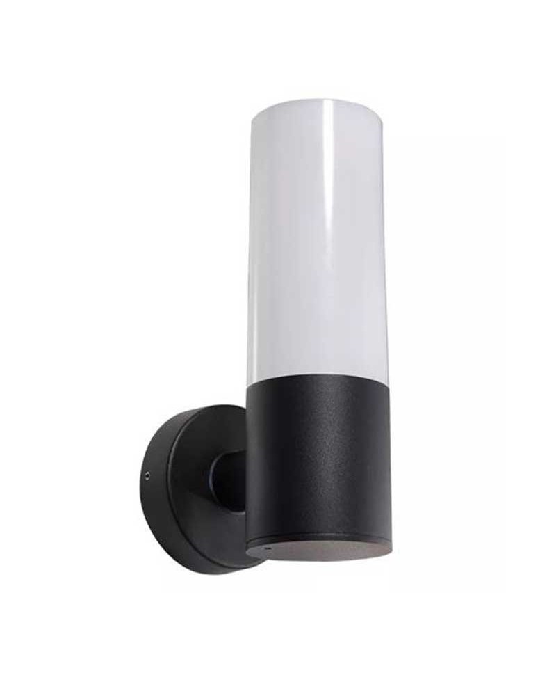 Outdoor wall light 25cm high in aluminum and ABS black finish E27 IP54