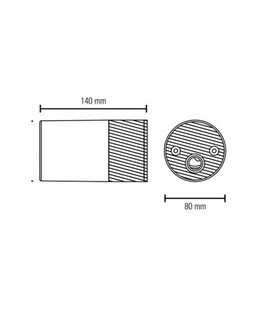 Aplique pared de exterior 14cm de alto de aluminio acabado negro E27 IP54