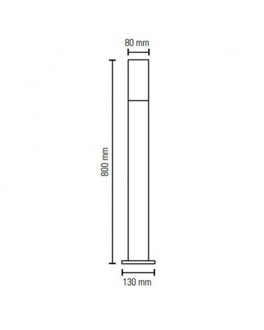 Baliza de exterior 80cm de aluminio acabado negro E27 IP54