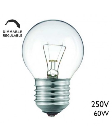 Bombilla esférica reforzada portátil 60W 240-250V E27