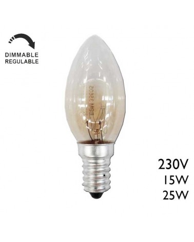 Incandescent candle bulb E14 230V clear