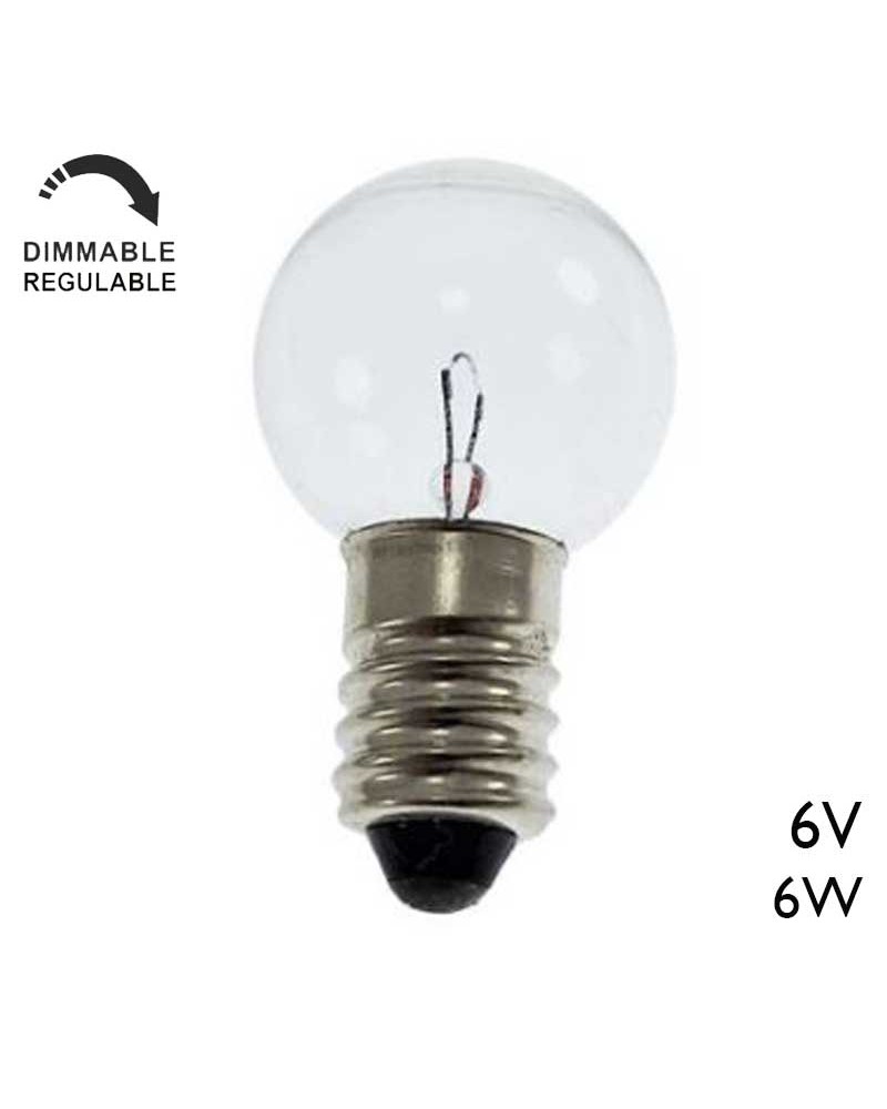 Bombilla esférica mini 15x29mm 6W 6V E10 1000mA