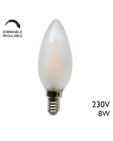 Incandescent candle bulb 8W E14 230V matte