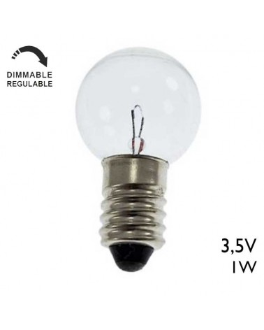 Mini spherical bulb 11x23mm 1W 3.5V E10 0.3A