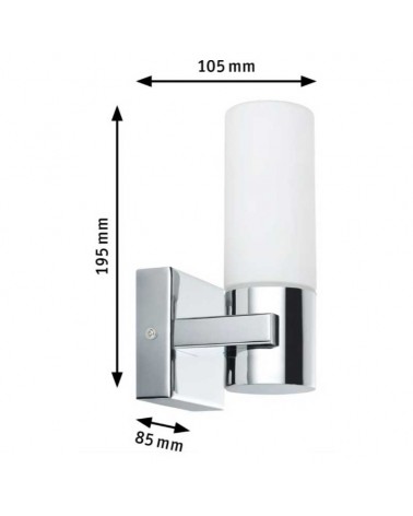 Pack 2 apliques para baño metal acabado cromado IP44 E14 2x20W