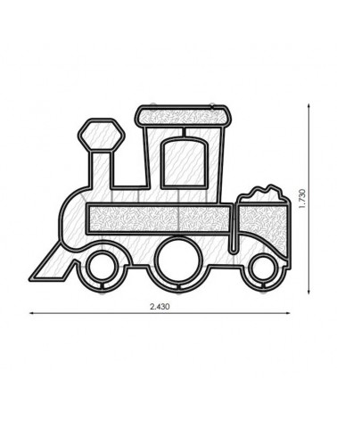 Figura Navideña tren luz cálida, blanca y roja 2,43 metros de ancho con tapiz y PVC net IP65