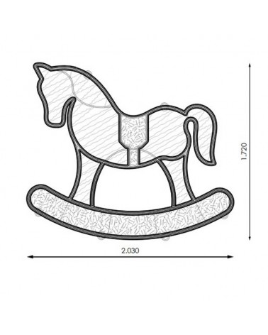 Figura Navideña caballo luz cálida, blanca y roja 2,03 metros de ancho con tapiz y PVC net IP65