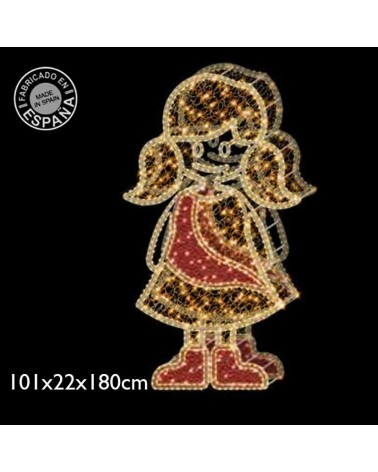 3D Christmas figure doll warm and red light 1.80 meters high with tapestry and PVC net IP65 low voltage 24V