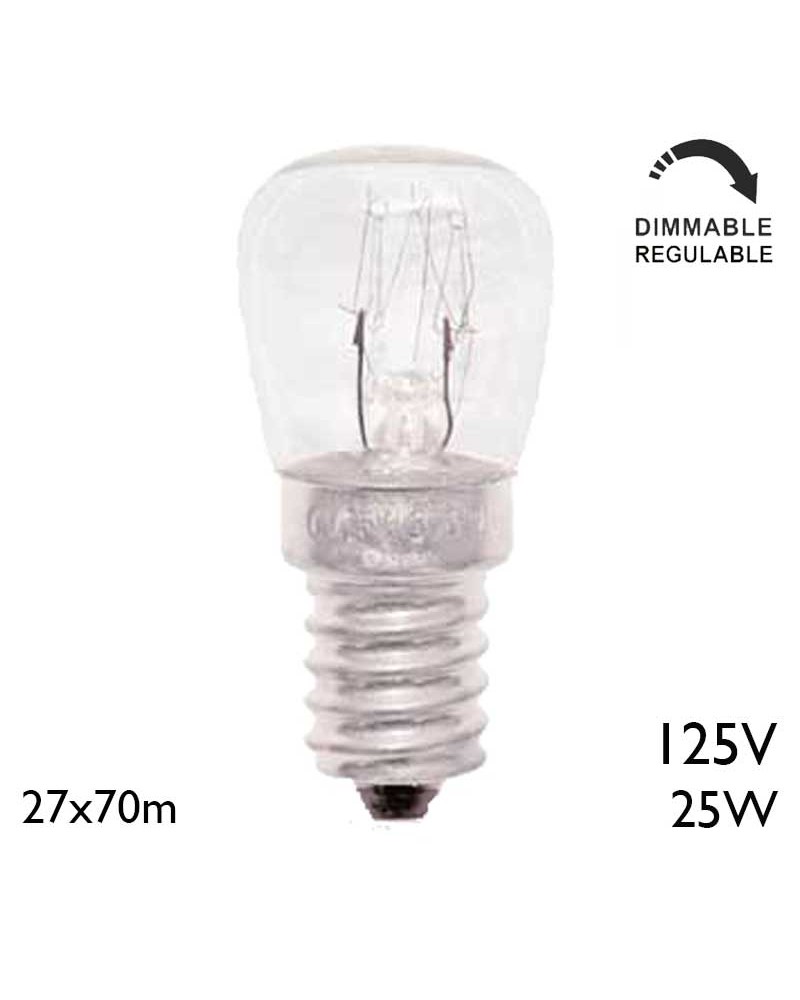 Lámpara pebetero claro 25W 125V E14