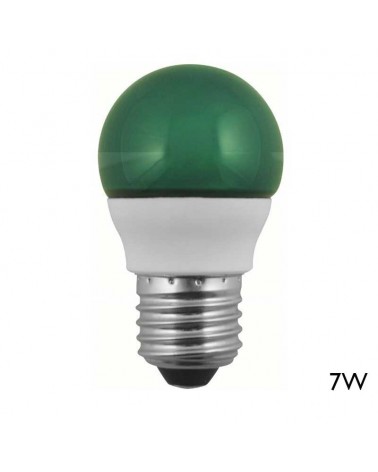 Bombilla Esférica ahorro verde 80mm 7W E27