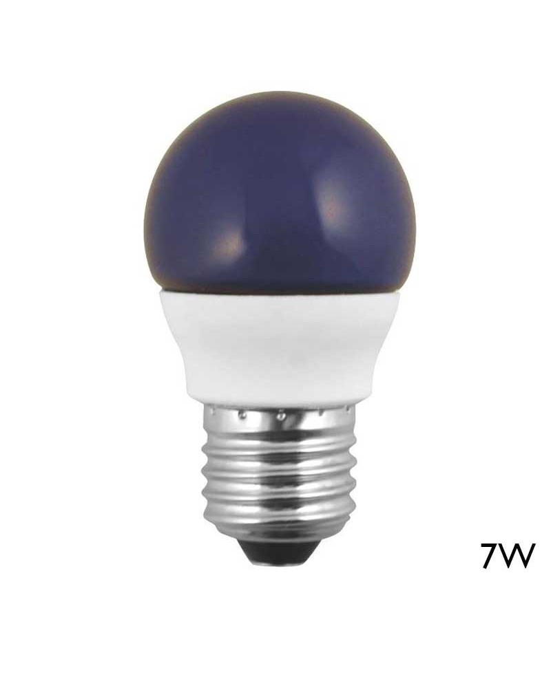 Blue energy saving spherical bulb 80mm 7W E27