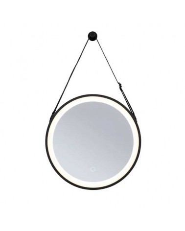 Black round LED mirror 40cm diameter Illuminated IP44 7.5W 2700K-6500K