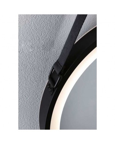 Black round LED mirror 40cm diameter Illuminated IP44 7.5W 2700K-6500K