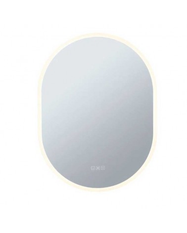 White Oval LED Mirror 80x60cm Illuminated IP44 22W CCT 2700K/4000K/6500K Dimmable