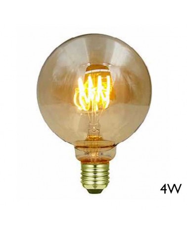 LED vintage Amber Globe Bulb 95mm Horizontal Spiral filaments LED E27 4W 2200K 265Lm