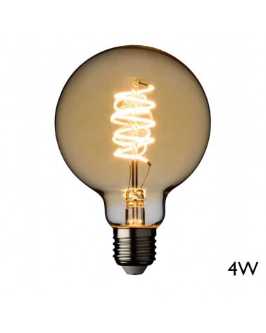 LED vintage Amber Globe Bulb 95mm LED Vertical Spiral filaments E27 4W 2200K 265Lm