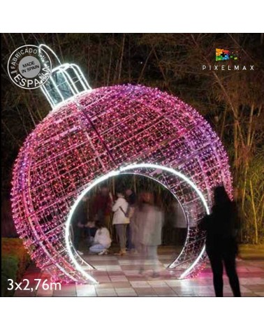 Bola gigante transitable LED RGB 3x2,76 metros STRING PIXELMAX baja tensión 12V/24V 390W para exterior