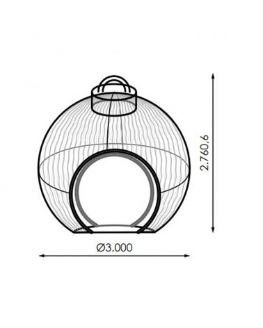 Bola gigante transitable LED RGB 3x2,76 metros STRING PIXELMAX baja tensión 12V/24V 390W para exterior