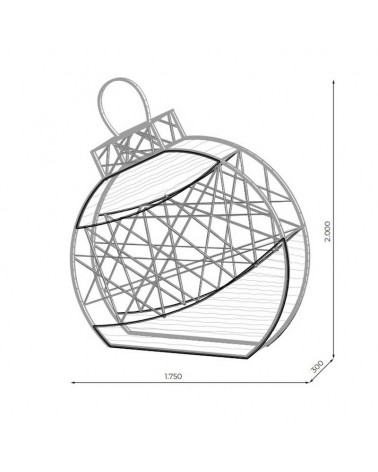 Figura Navideña Bola de Navidad luz cálida 2 metros de alto con PVC net apto para exterior 24V