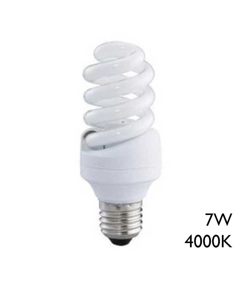 Bombilla Micro espiral 7W E27 luz cálida 4000K