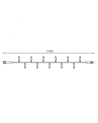 String light 12m 180 LED with 1 section warm clear capsule, IP65 suitable for outdoor use