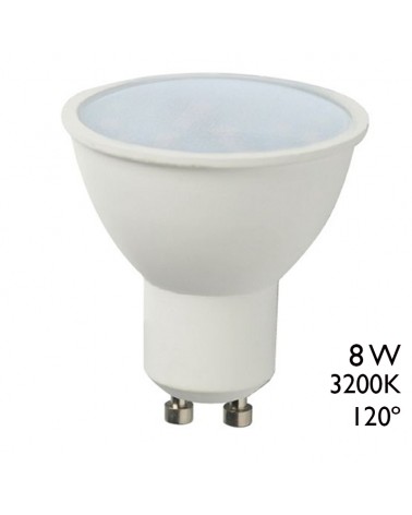 Bombilla spot dicroica LED 8W GU10 120º 3200K